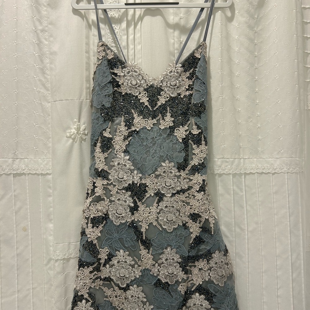 NBD Blue and Grey Mini Dress